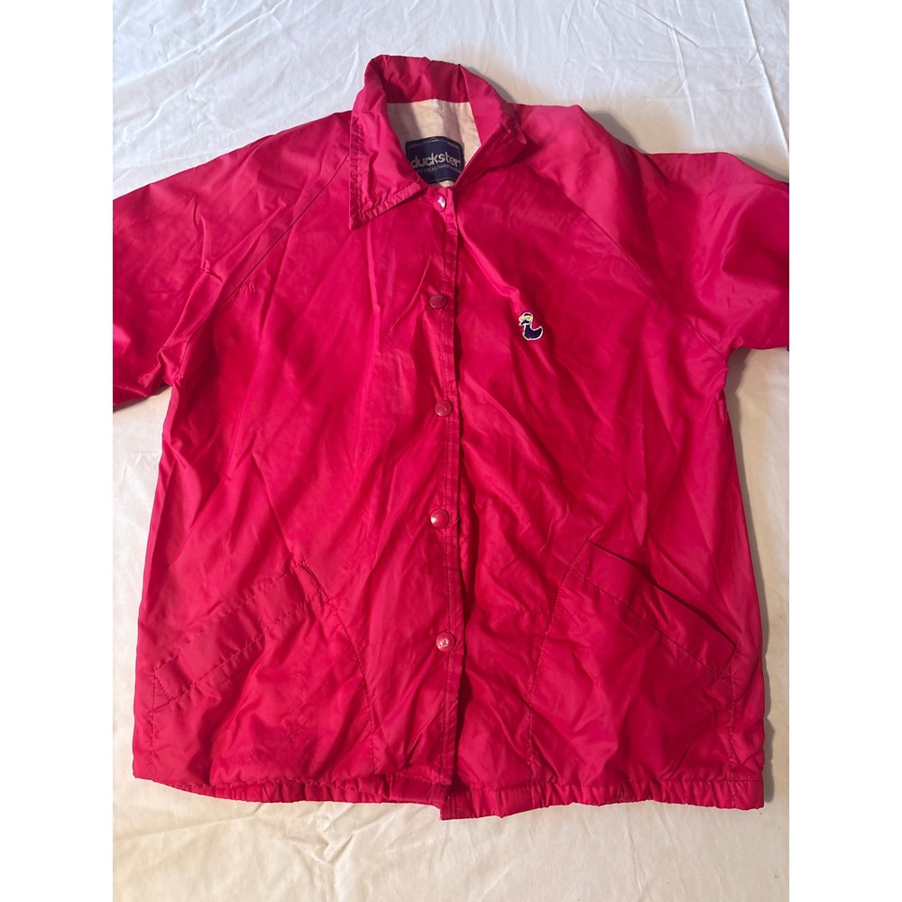 Vintage Duckster‎ Windbreaker Kids Medium Pink Vintage Coaches Jacket Mascot